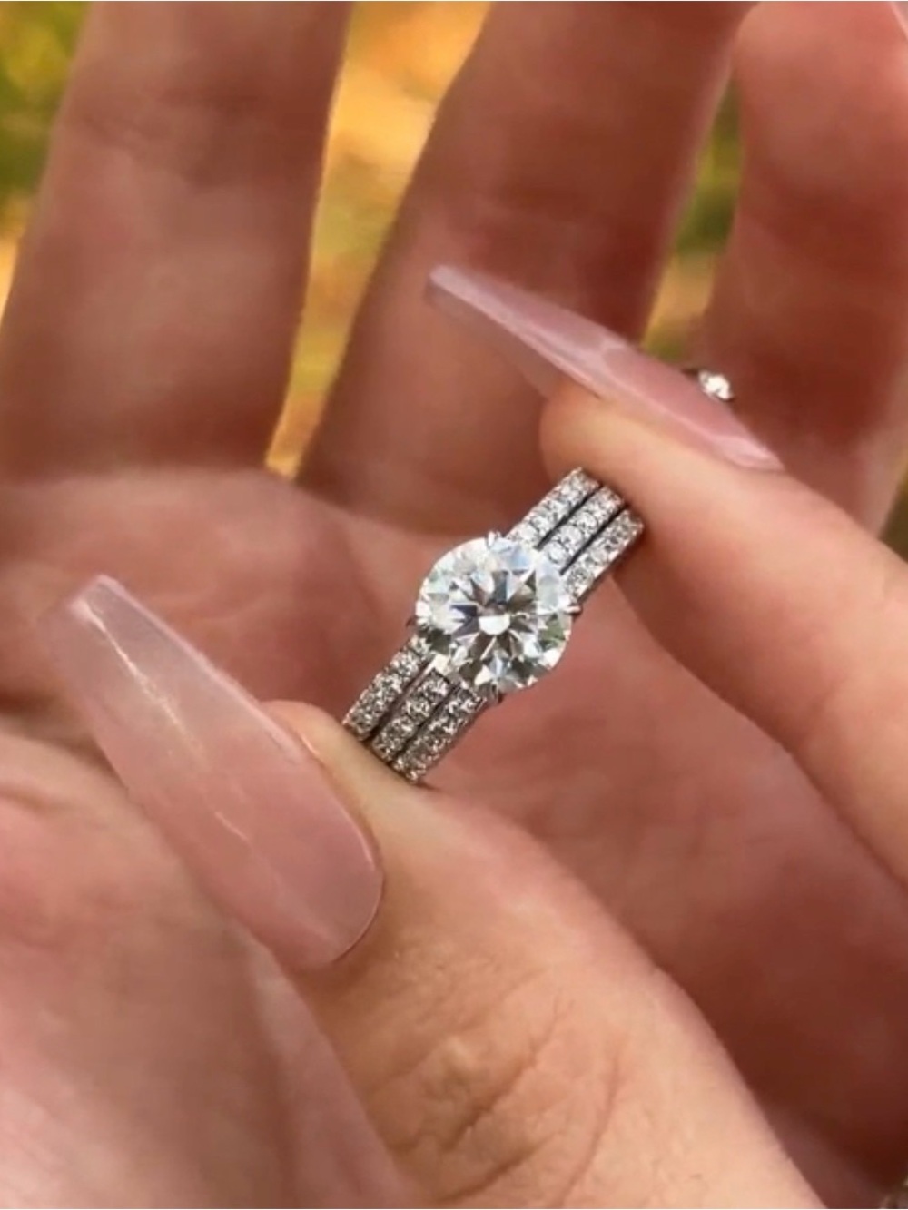 Rodiffy Moissanite 2.0 Ct Round Cut Wedding 3 Ring Set For Women NWT